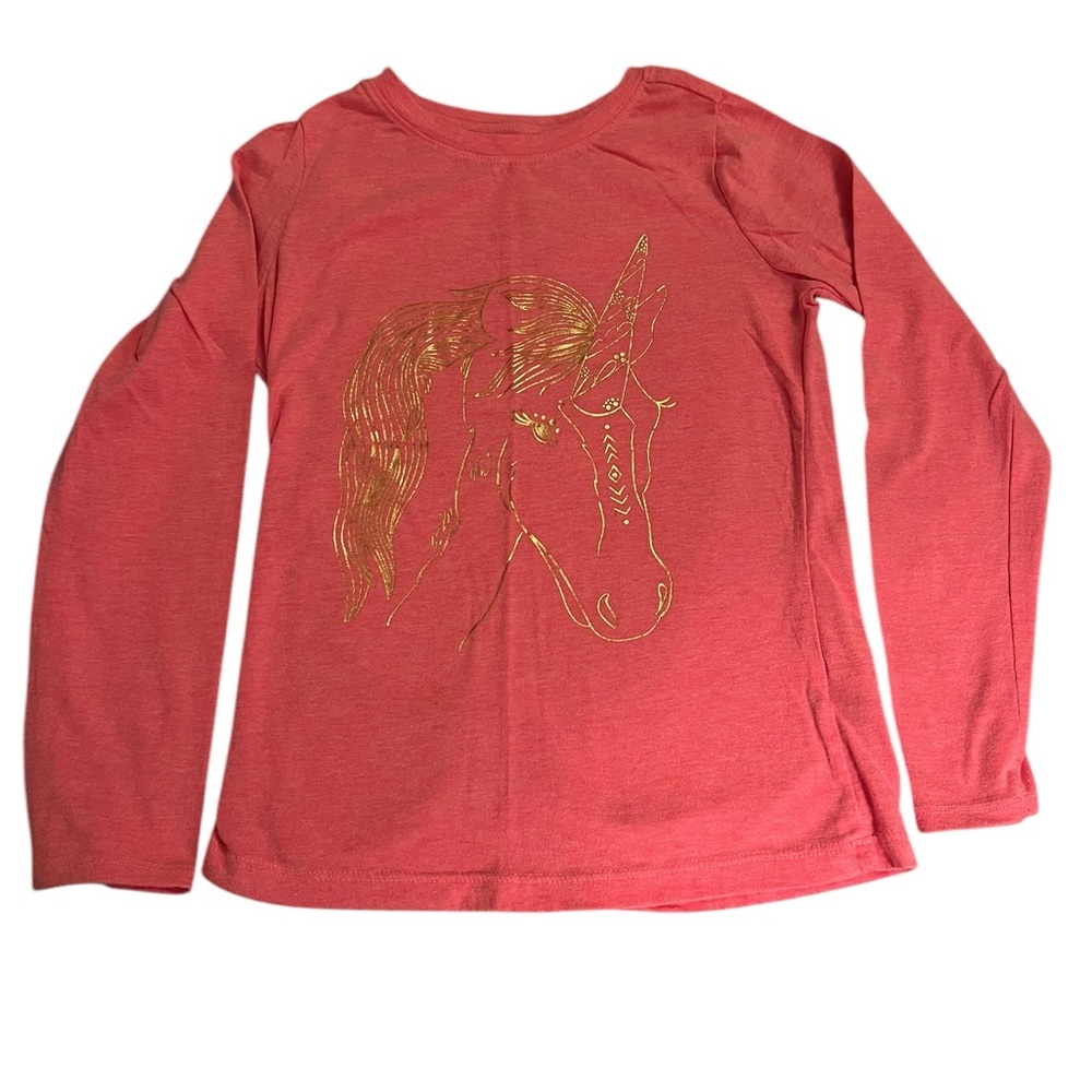 Cat & Jack Unicorn Graphic Long Sleeve Shirt - Pink